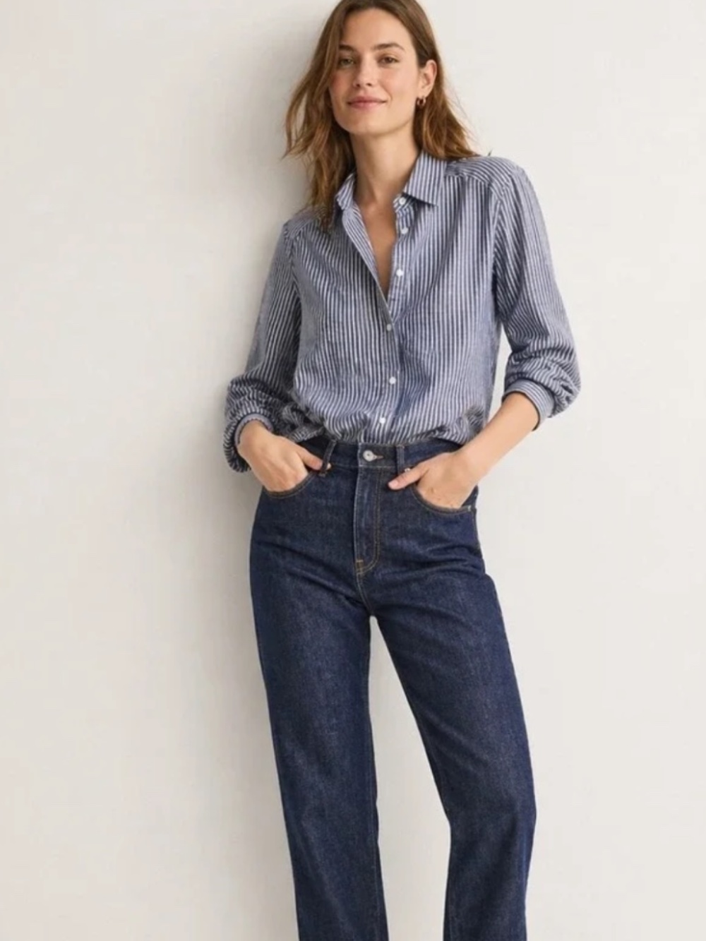 NEW Everlane High Rise Straight jeans denim in dark wash size 26